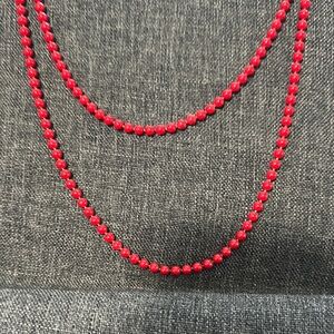 Elegant Red Beaded Necklace